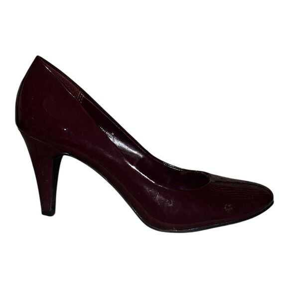 Target Merona Burgundy Maye Pumps Patent Faux Leather Heels Basic 8M EUC - Picture 5 of 10